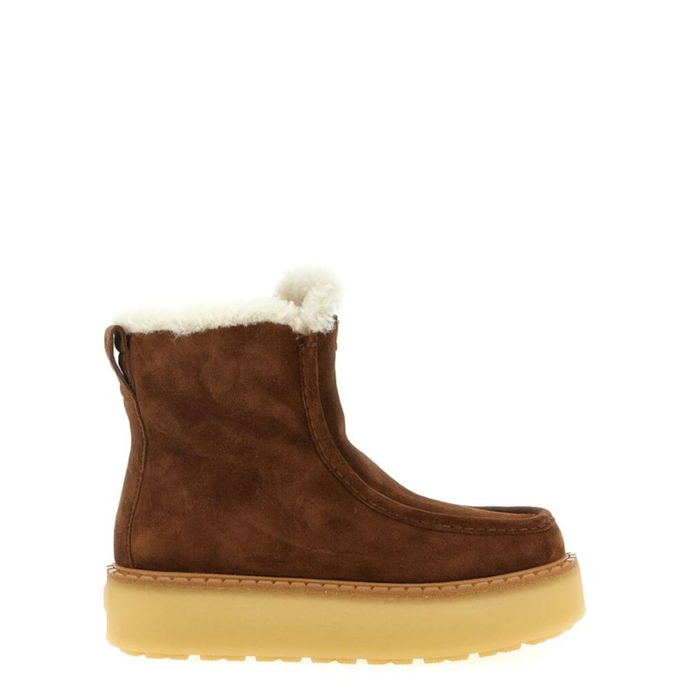 Prada Brown Calfskin Ankle Women's Boots